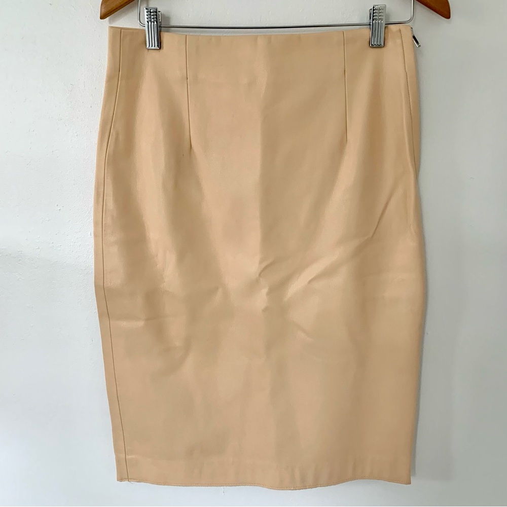 Zara blush faux leather pencil skirt